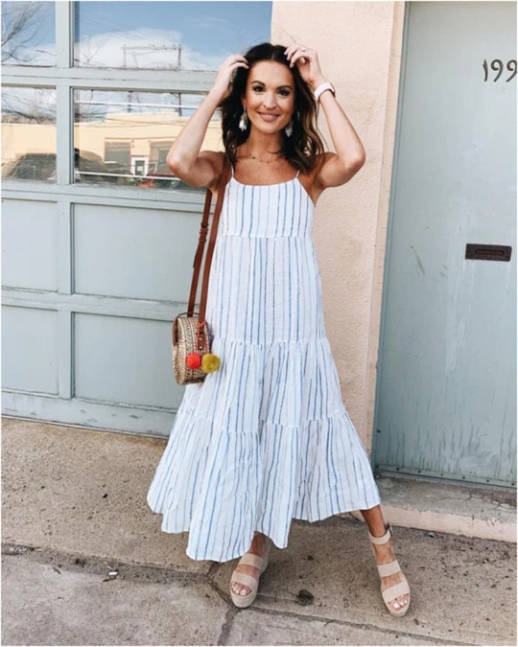 Down Lights Low Tiered Tassel Midi Dress