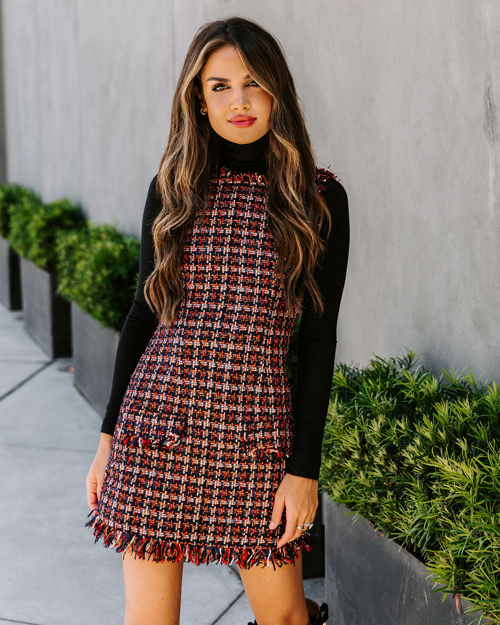 Of Words Wisdom Tweed Mini Dress