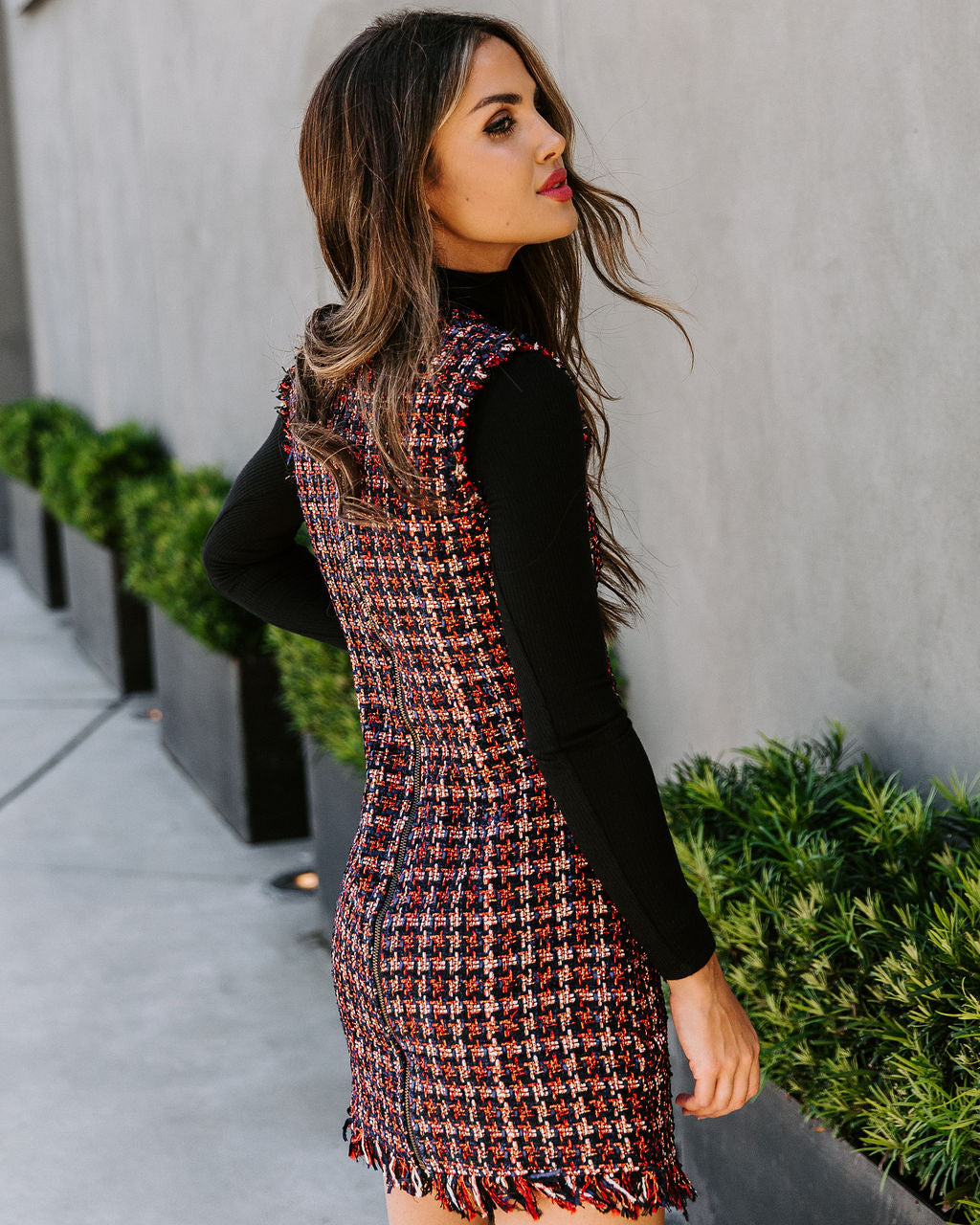 Of Words Wisdom Tweed Mini Dress