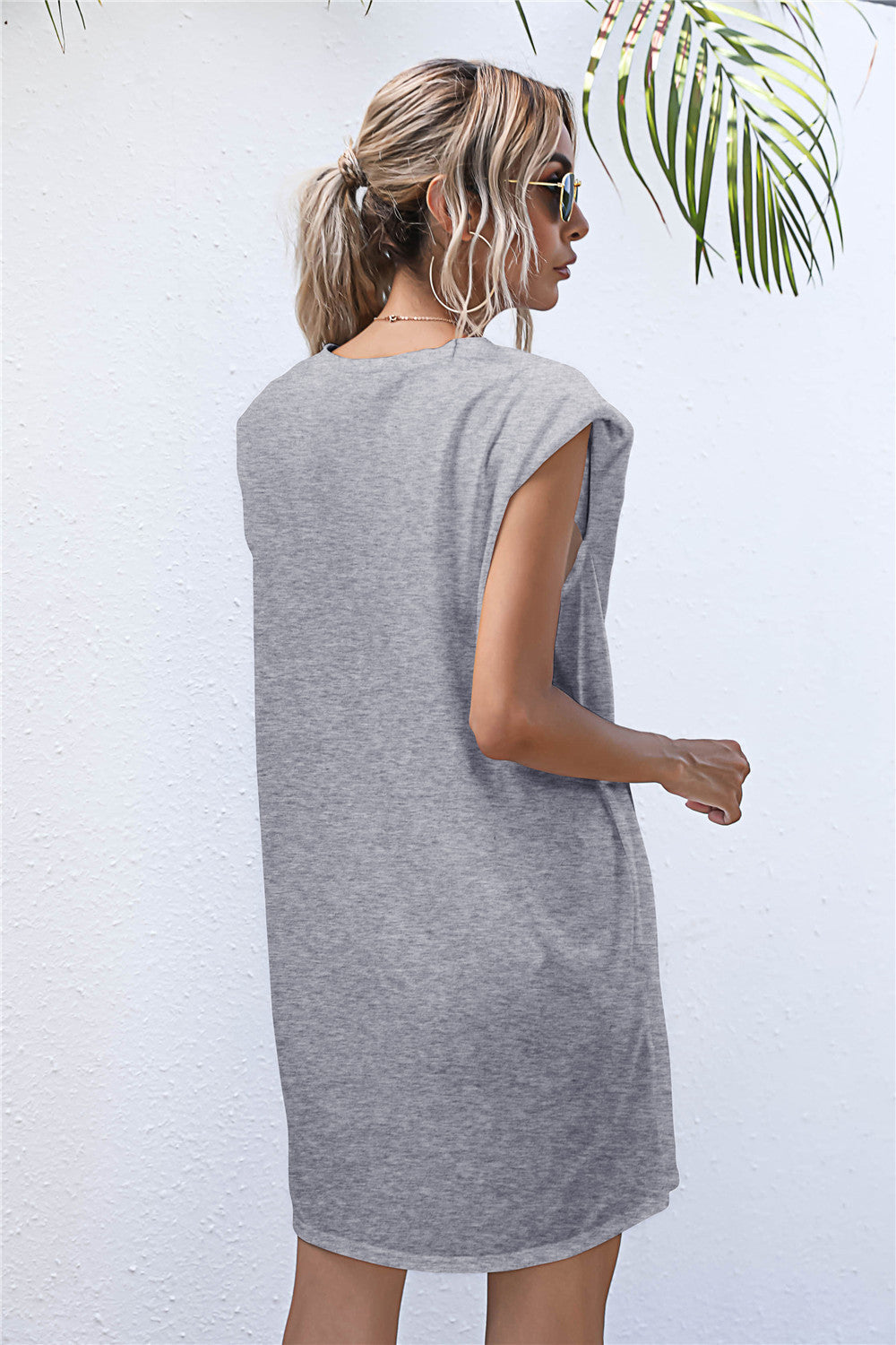 Cotton Hilton Blend Padded T Shirt Dress Heather Grey FINAL