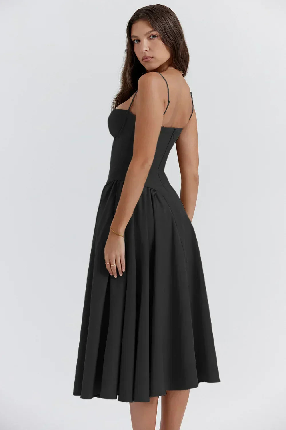 | Nina Sleeveless Corset Midi Dress