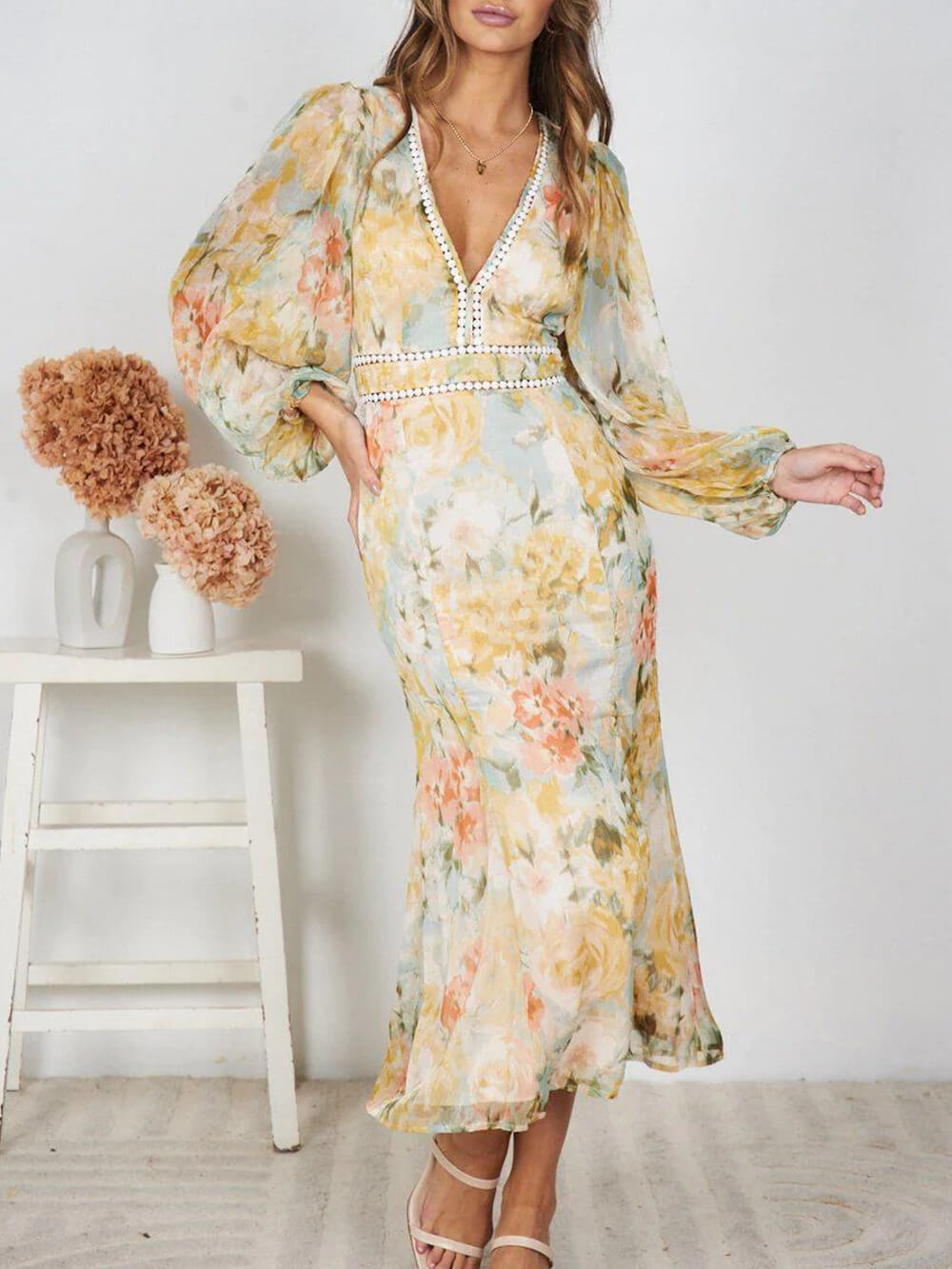 Slim Long Fit Tuxedo Midi Dress