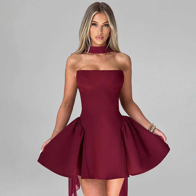 Mini Skylene Dress Maroon
