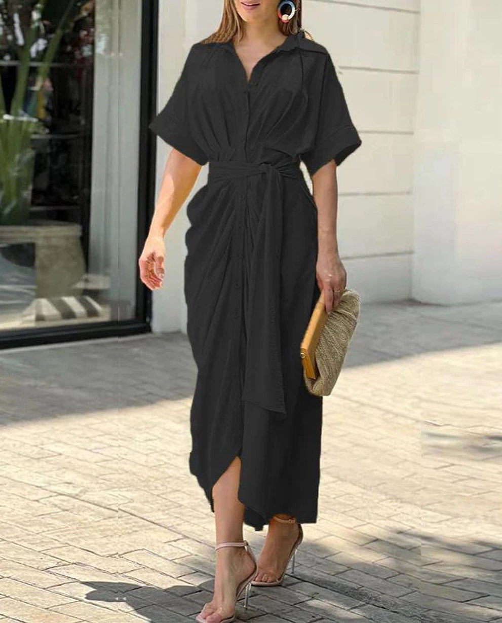 Babe Summer Midi Dress Black