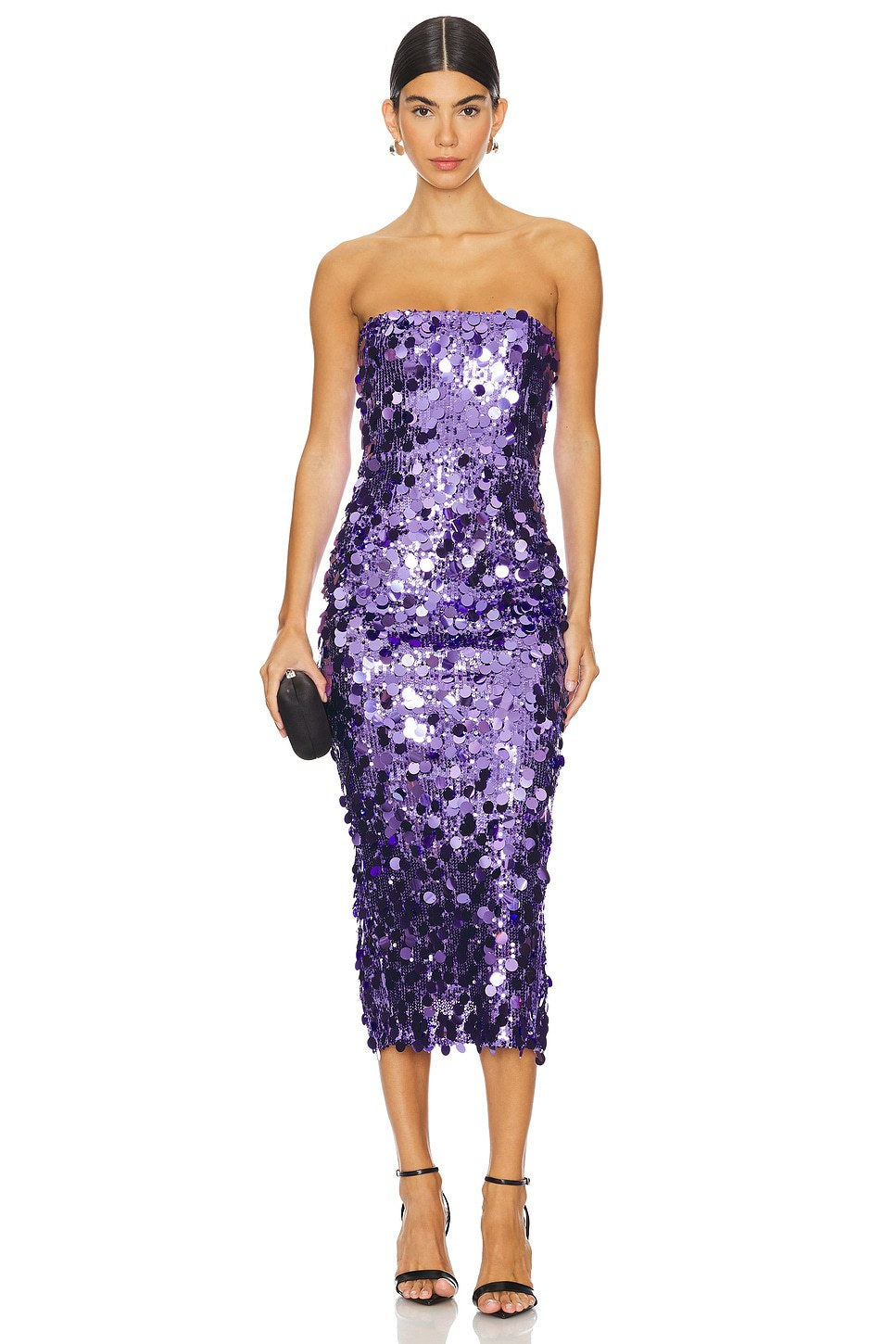 Sequined Babe Midi Dress Purple