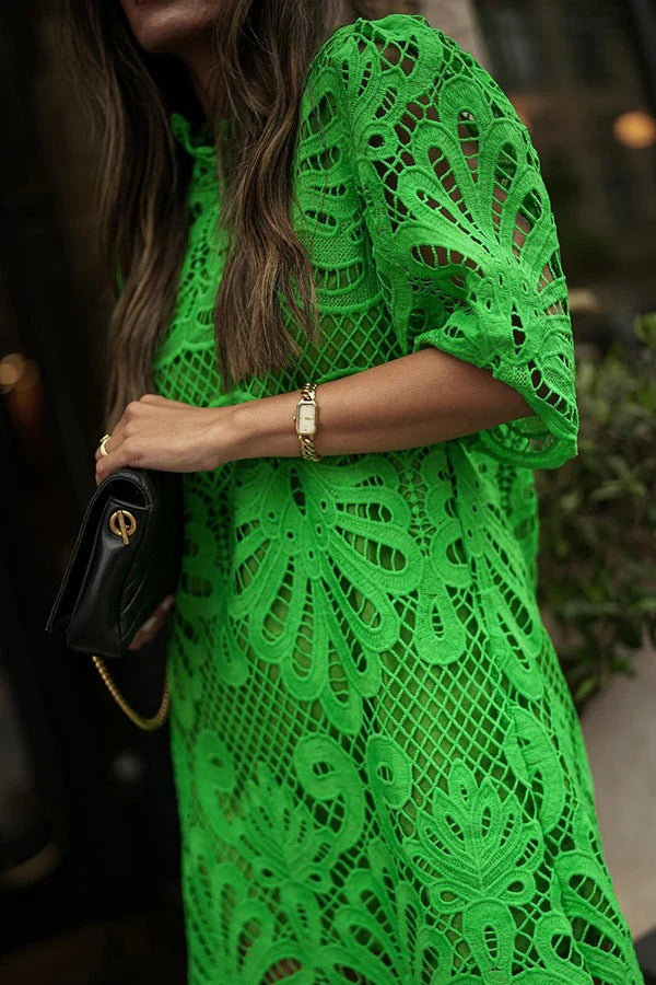 Aesthetic Fiorella Reason To Smile Crochet Lace Mini Dress Evening Wear Edit