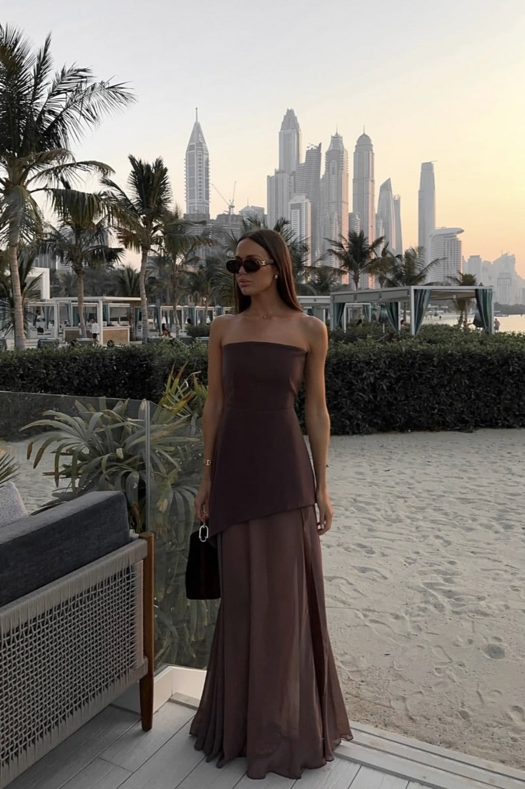 Graceful Strapless Sleeveless Maxi Dress