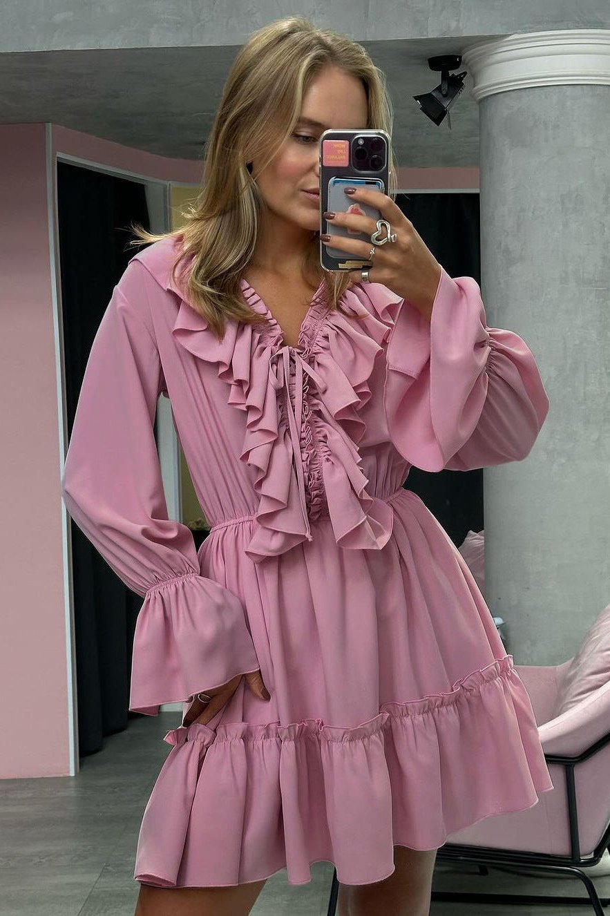 Breeze Amelia Ruffle Long Sleeve Mini Dress