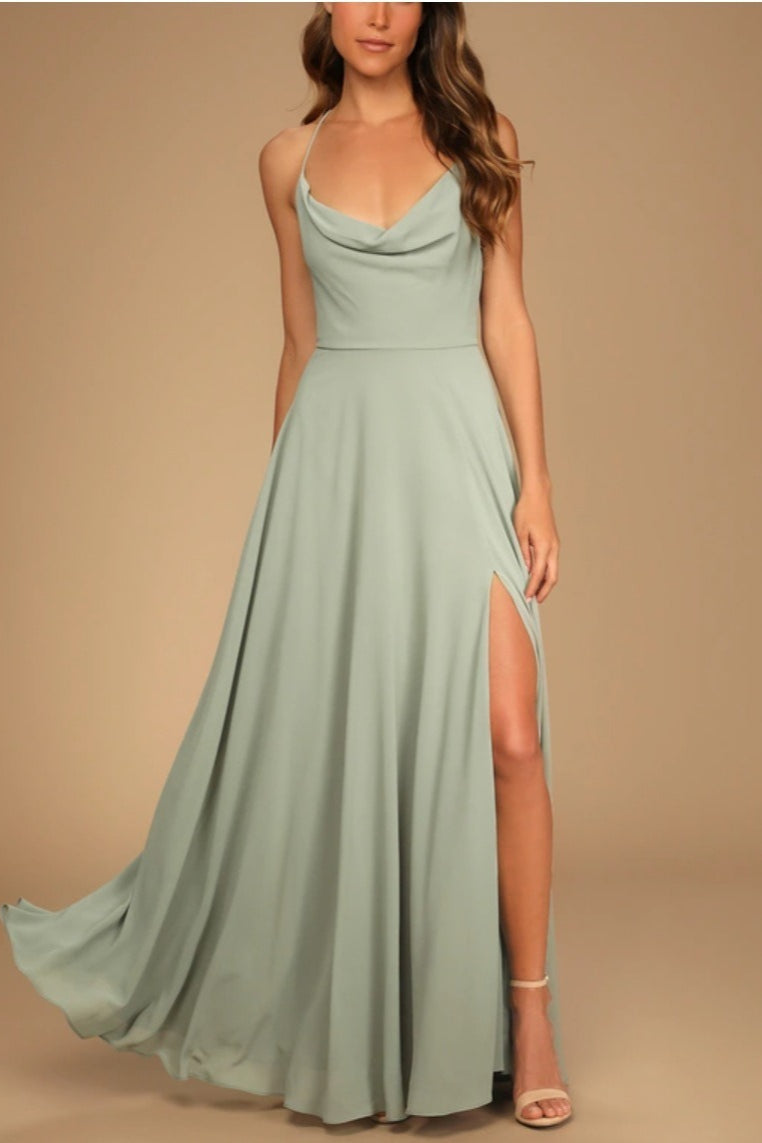 Sexy Halter Backless Maxi Elegant Dress