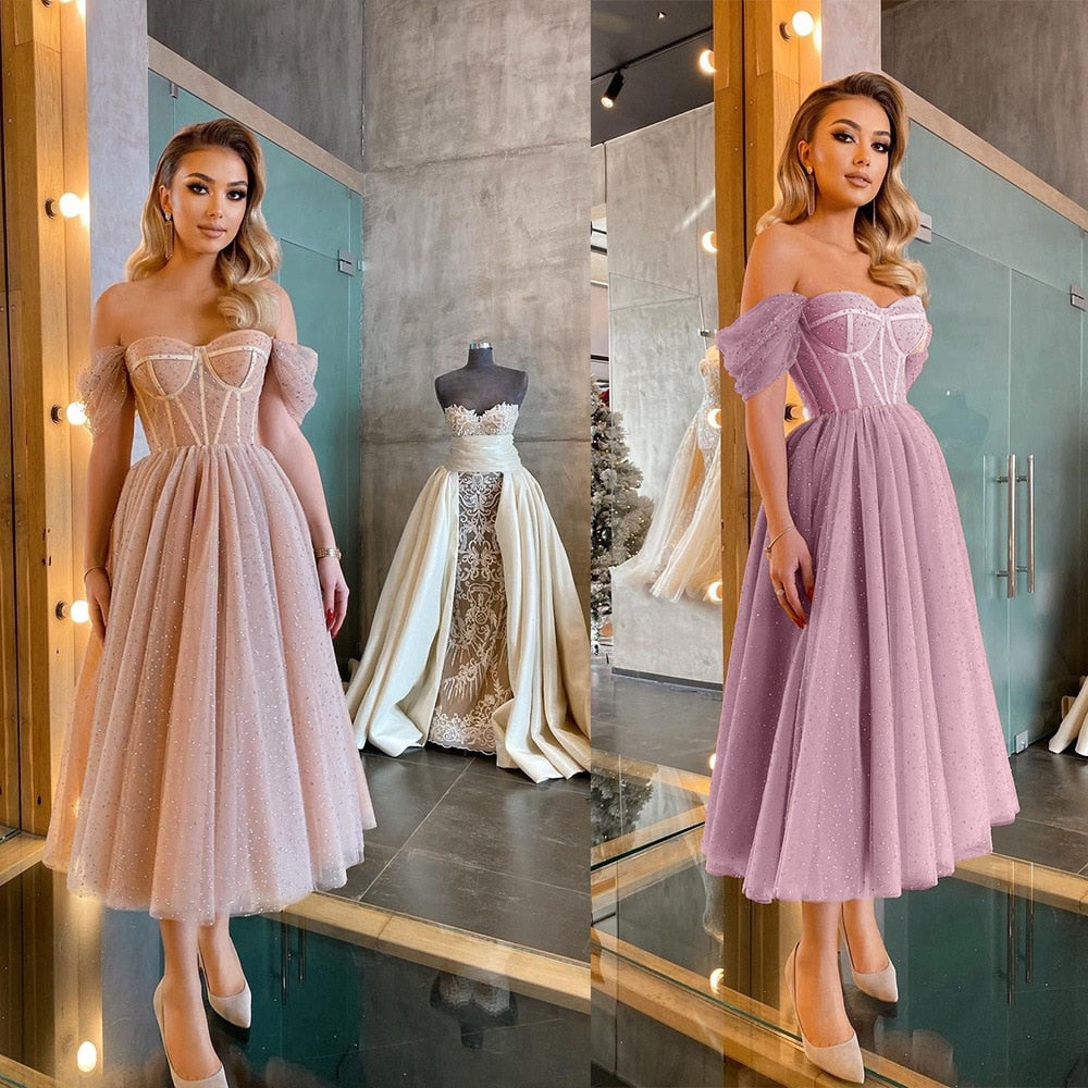 Kissnovaa - New Short Prom Dresses With Boat Neck Celebrity Dresses