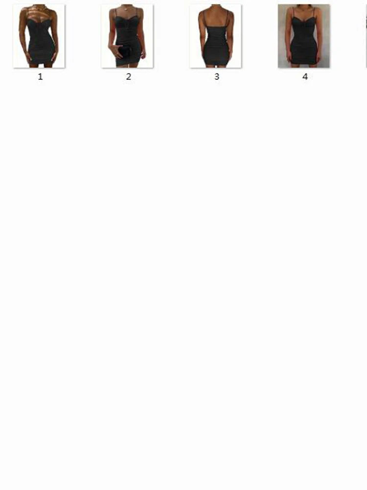 Summer New Cut Out Ruched Spaghetti Mini Club Midi Dresses