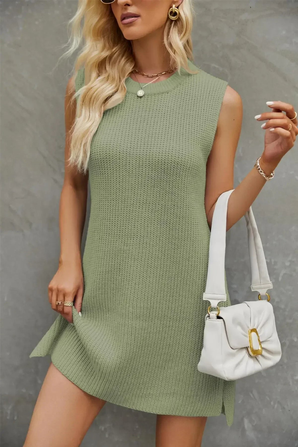 Solid Sleeveless Fashion Refined Spring Midi Dresses