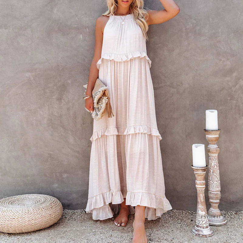 Floorlength New Round Loose Irregular LOOSE Midi Dresses