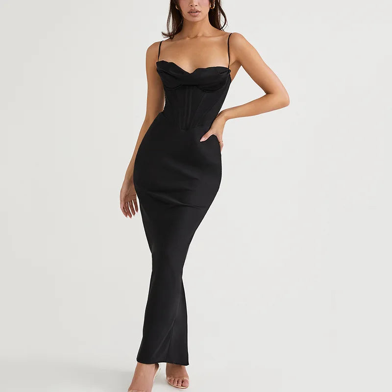 Puss Satin Pleated Graceful Casual Vestidos Midi Dresses