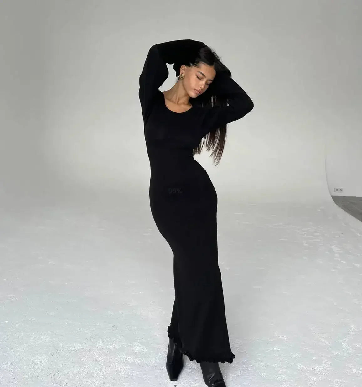 Backless Slim Comfortable Laceup Sophisticated Female Midi Dresses