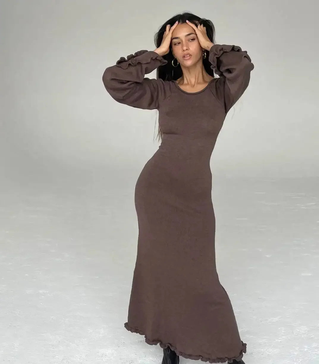 Backless Slim Comfortable Laceup Sophisticated Female Midi Dresses