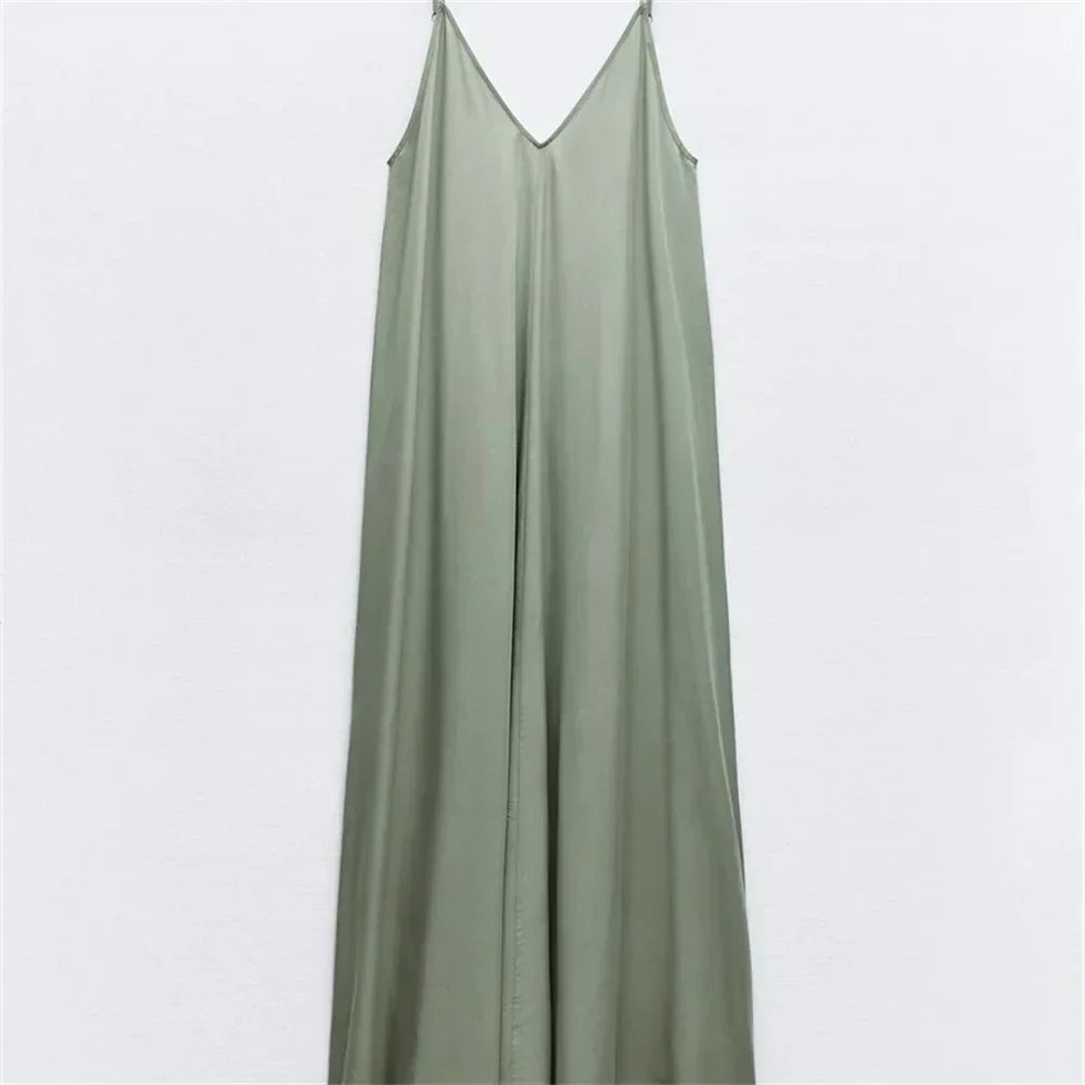 Flowing Greta Midi Dress for Women Effortless Chic Look