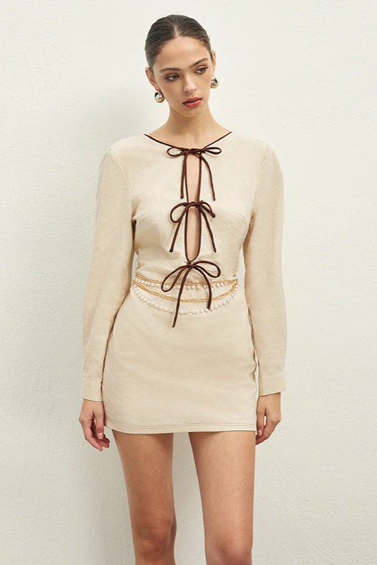 Up Lace Cutout Back Mini Dress