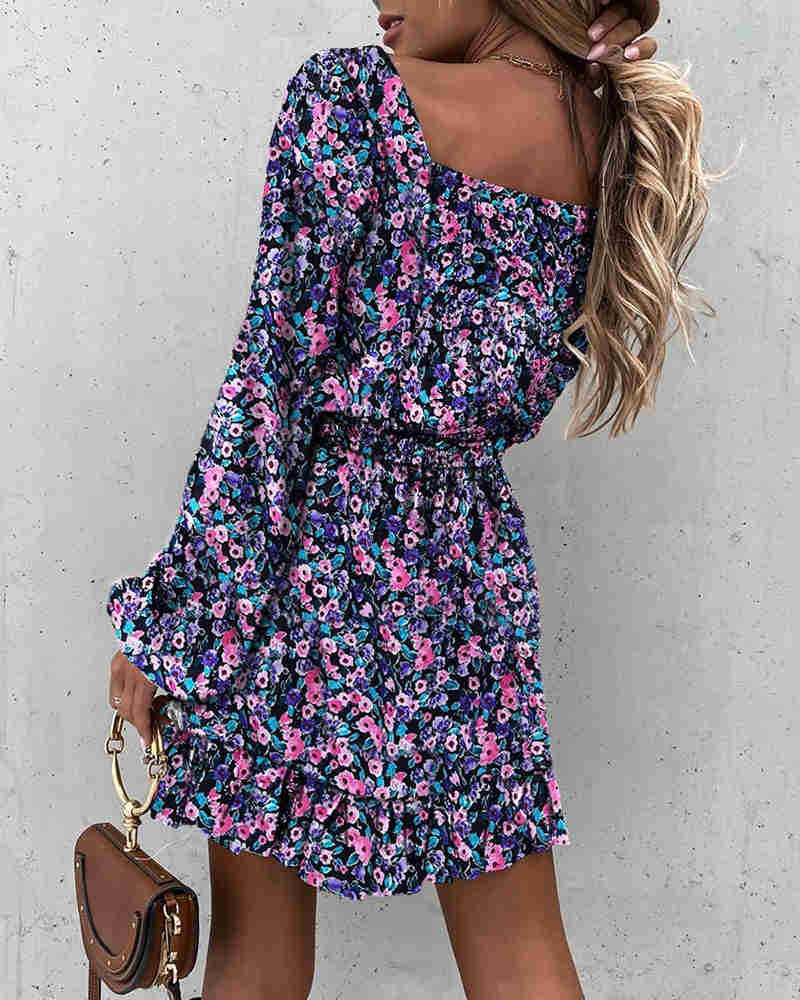 Mallory Flower Crochet Ruffle Dress