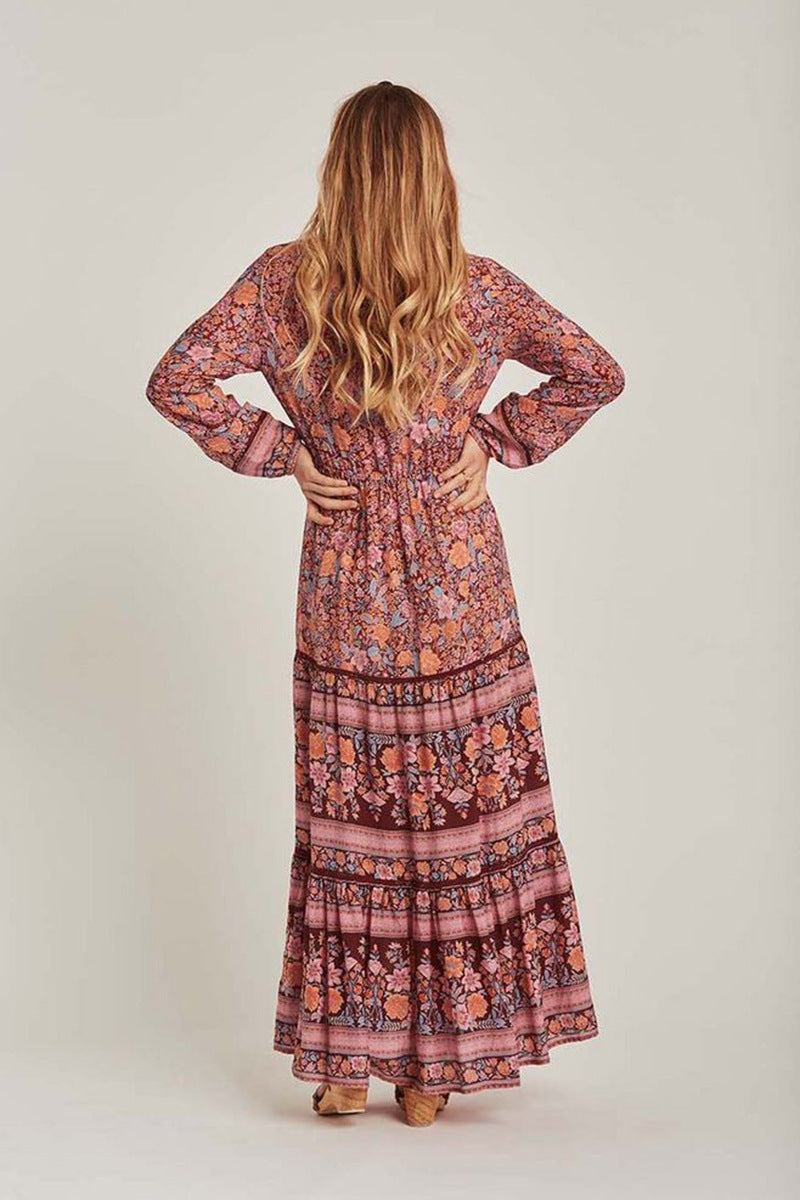 Cotton Dougherty Printed Ruffle Midi Dress