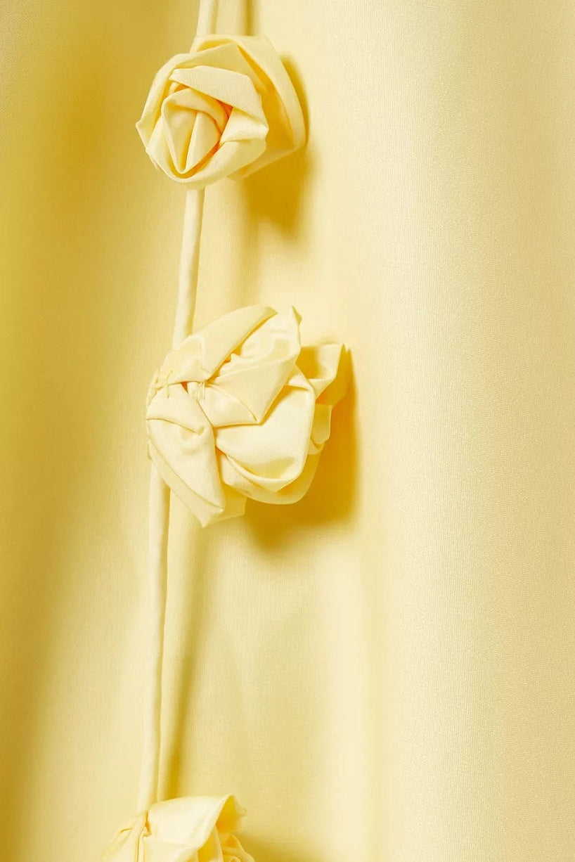 Spaghetti Emma Strap Rose Detail Mini Dress