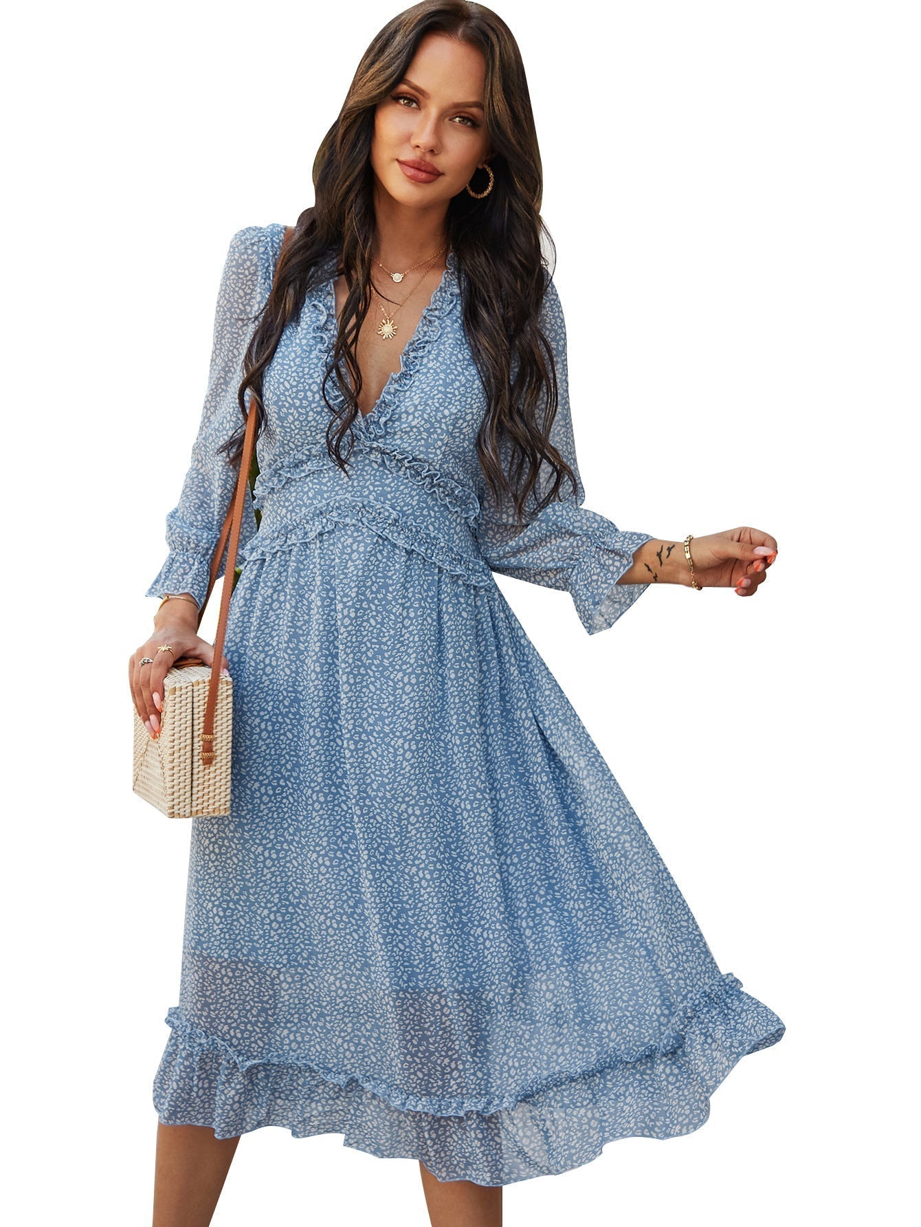 Now I'm Falling Flower Tiered Babydoll Dress