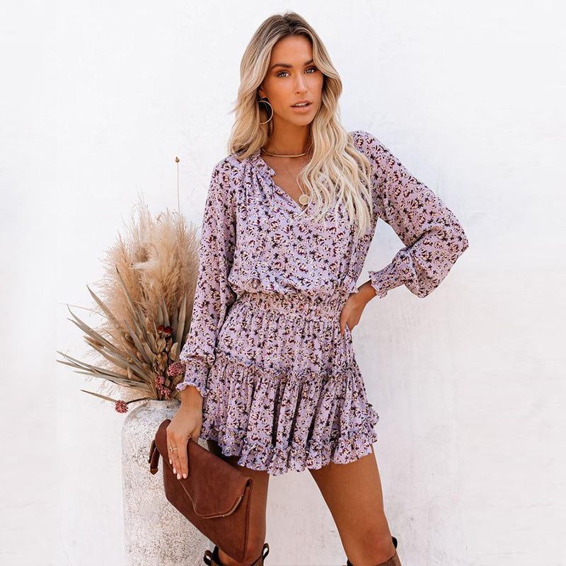 Printed Ortega Adjustable Balloon Sleeve Dress