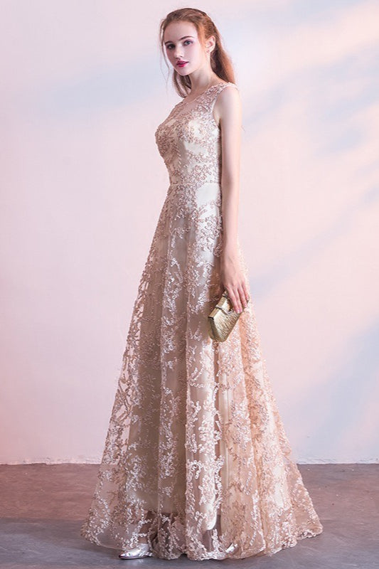Flower Print Long Sleeve Column Gown Prom Dress