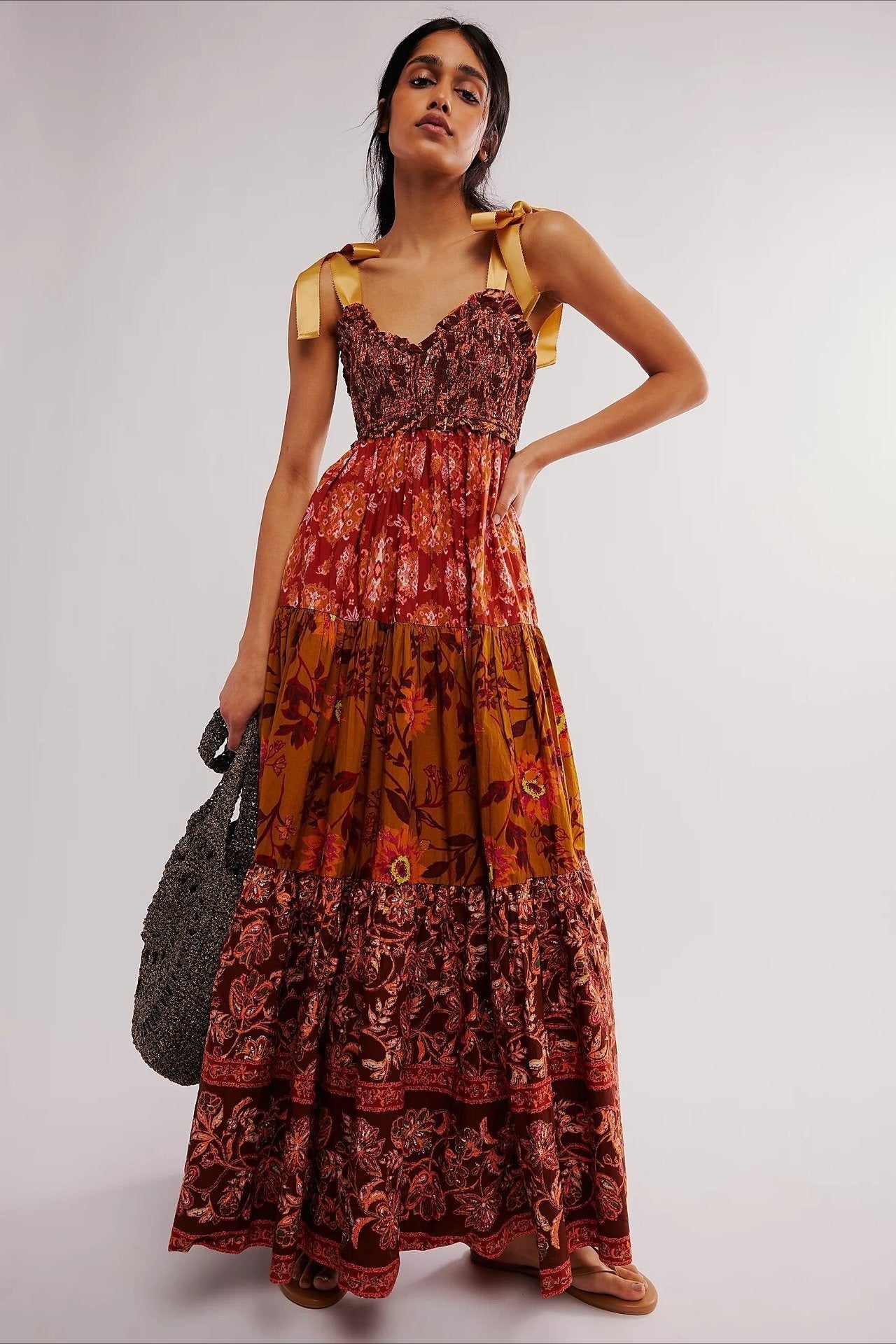 Classic Print Cami Maxi Boho Dress