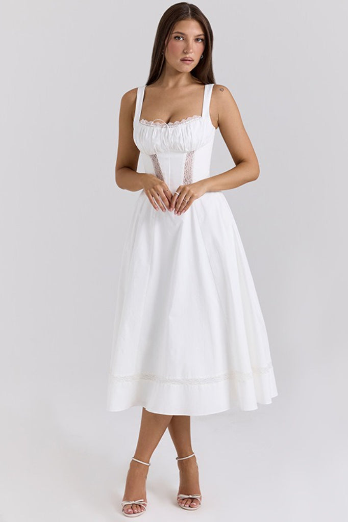 Refined Lace Insert Maxi Slip Dress