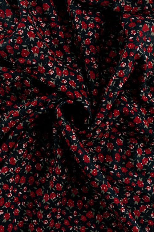 Side Slit Deep V Neck Tie Waist Floral Maxi Dress