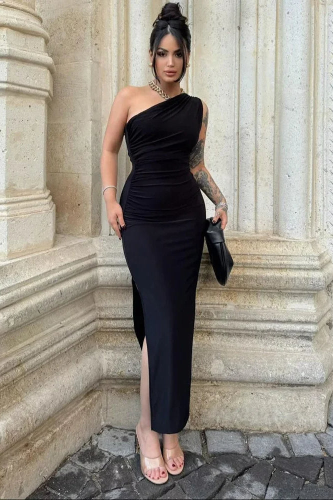 Backless Split Midi Dress