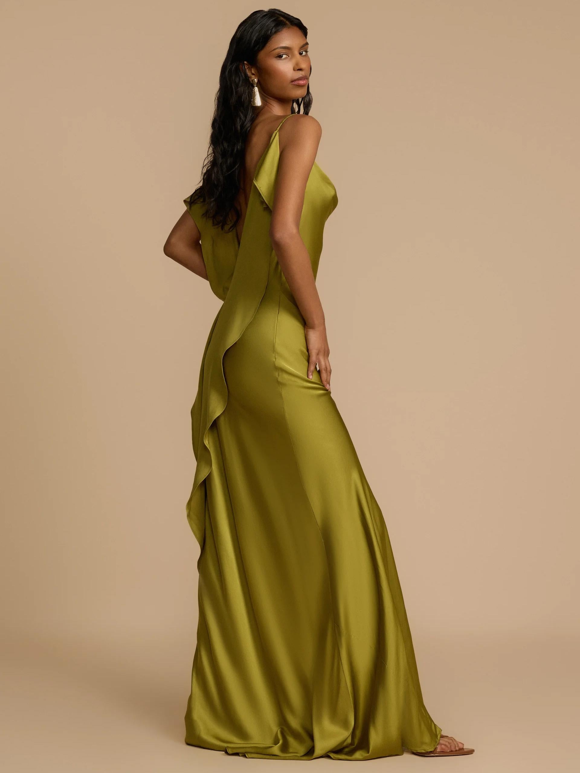 Sexy Chic Satin Side High Slit Maxi Dress