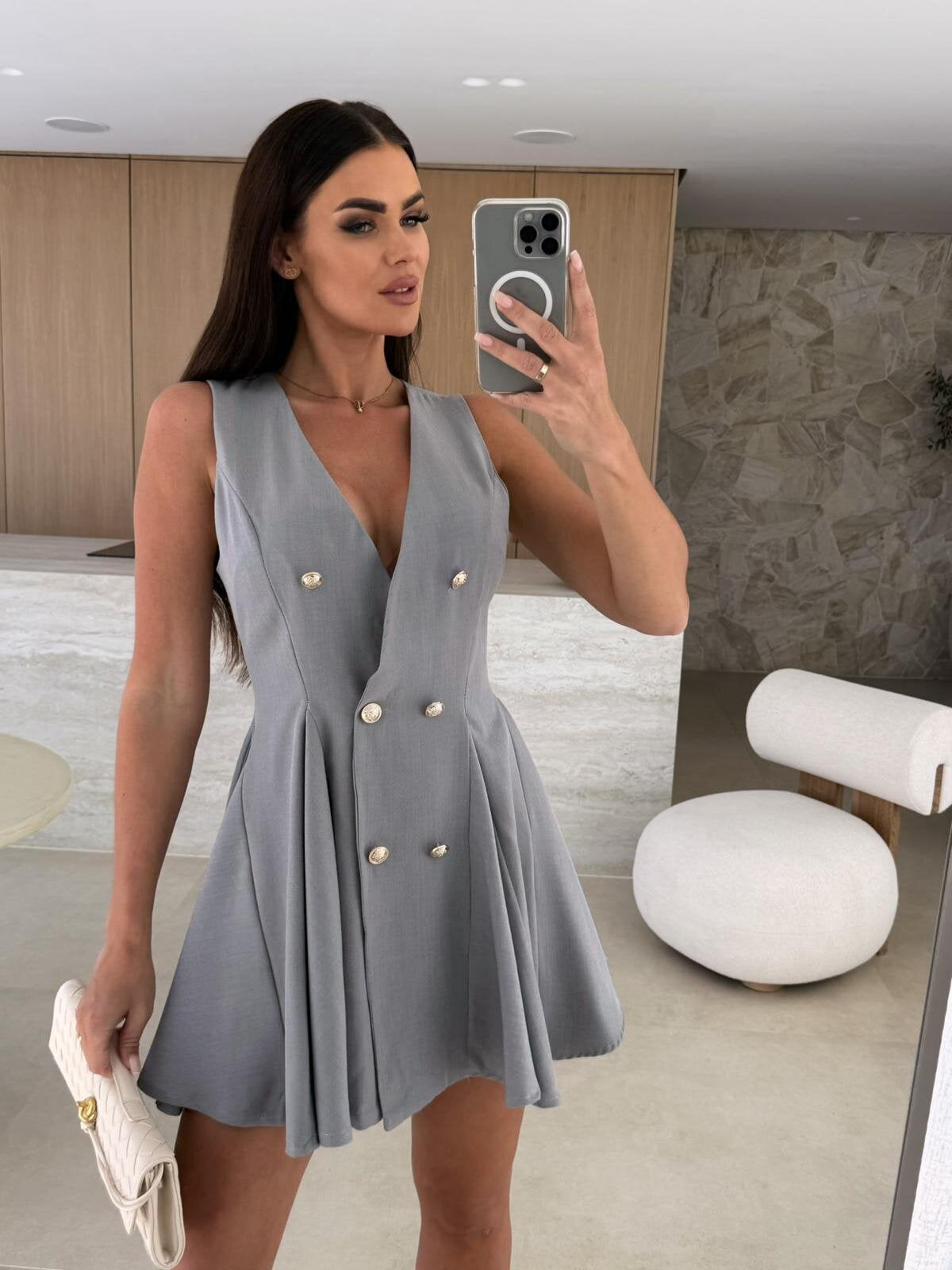 Mini Sirico Dress Grey