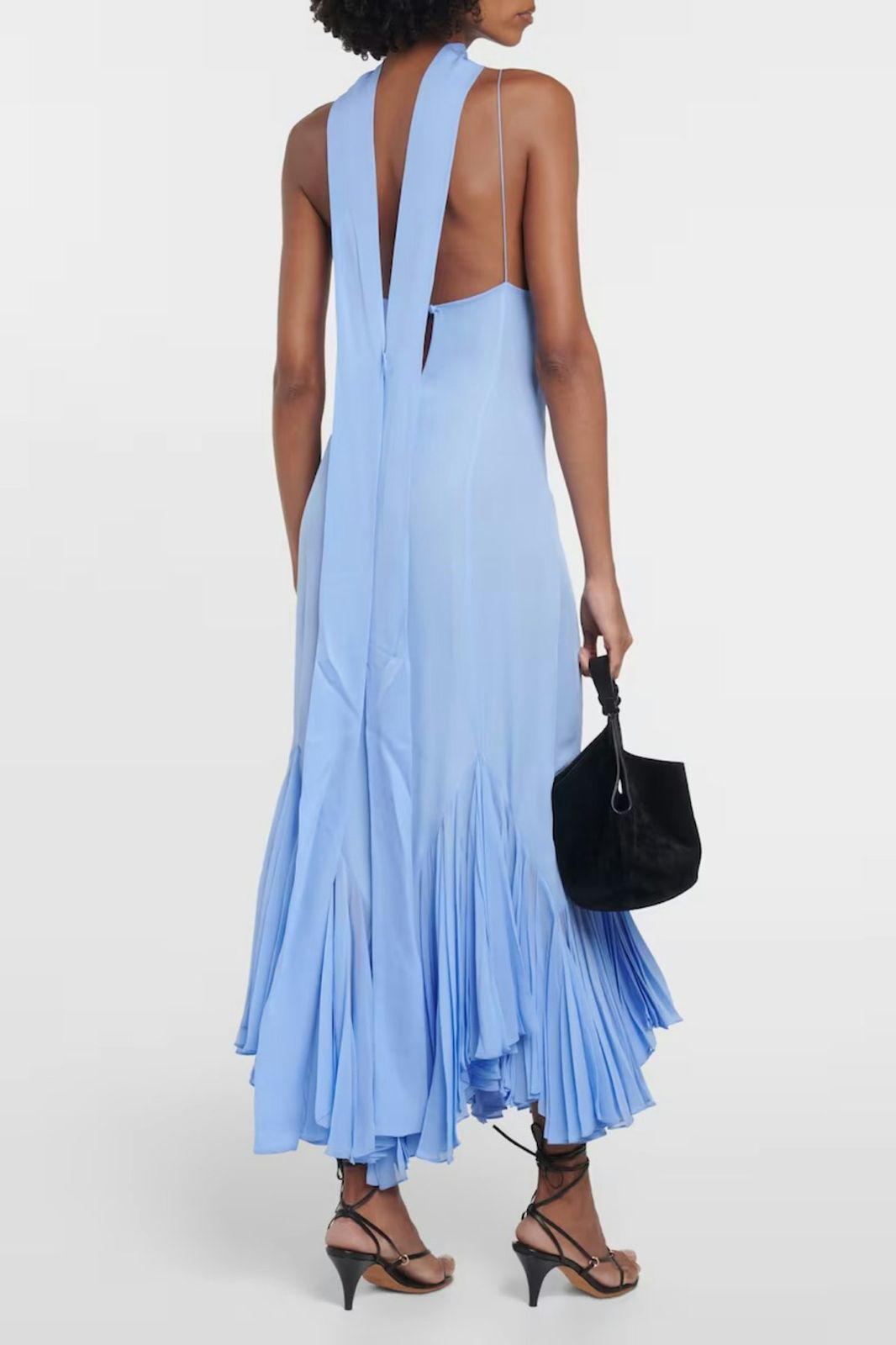 Timeless Party Midi Dress With Stole Blue