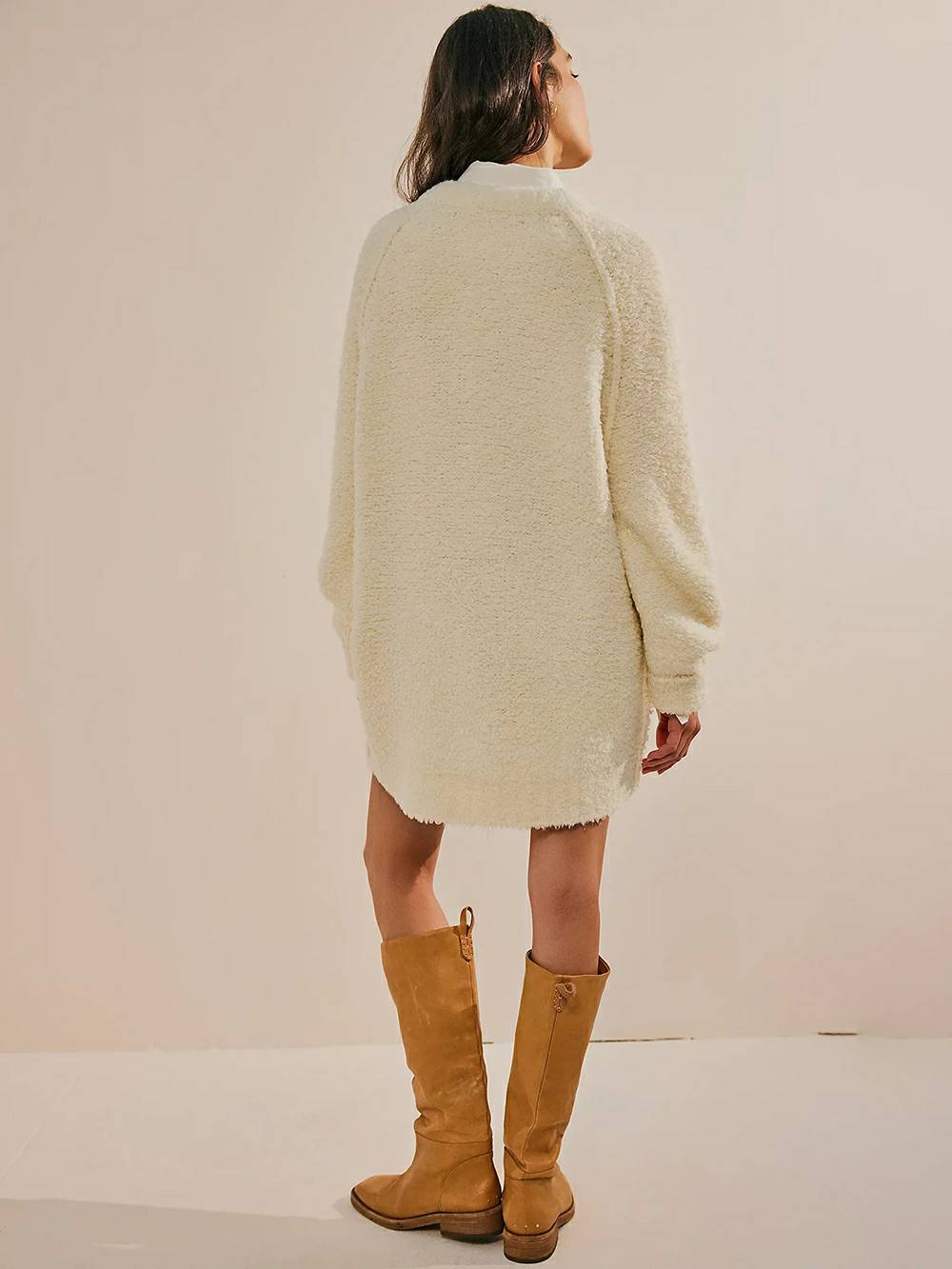 Flowy Lace Mini Dress & Teddy Sweater