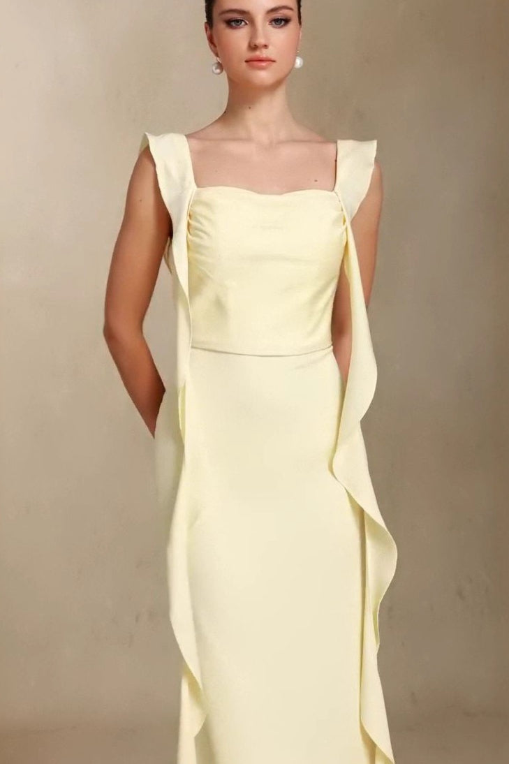 Graceful U Neck Sash Maxi Mermaid Prom Dress