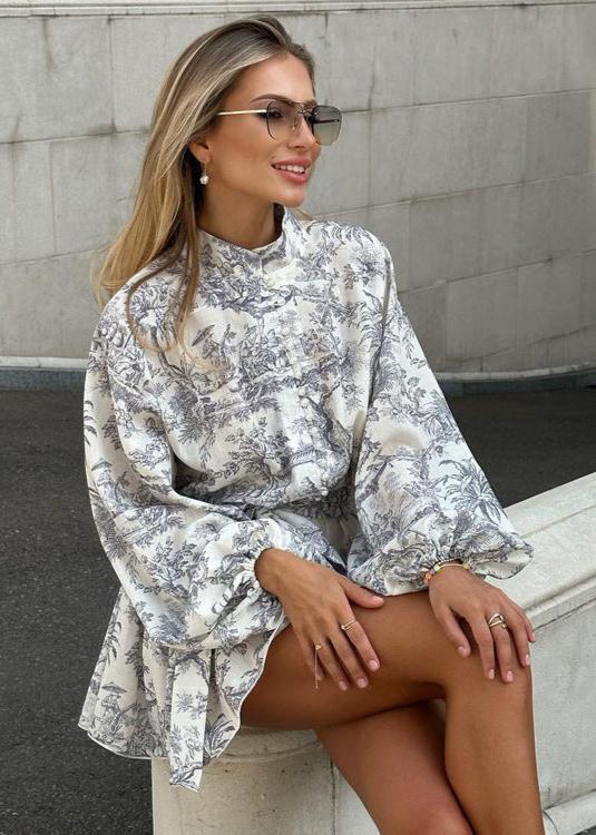 Timeless-InspiRed Puff Sleeve A-Line Mini Dress