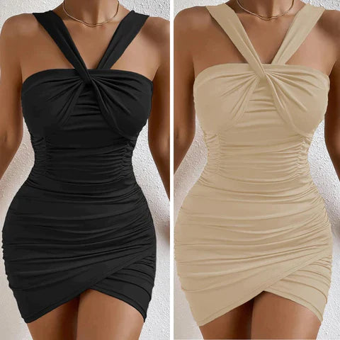 Delfina Chic Bodycon Mini Dress for Women Smooth Comfortable Fit