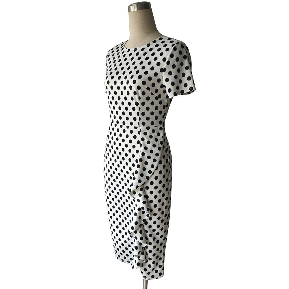Me Call Maybe Satin Polka Dot Midi Dress