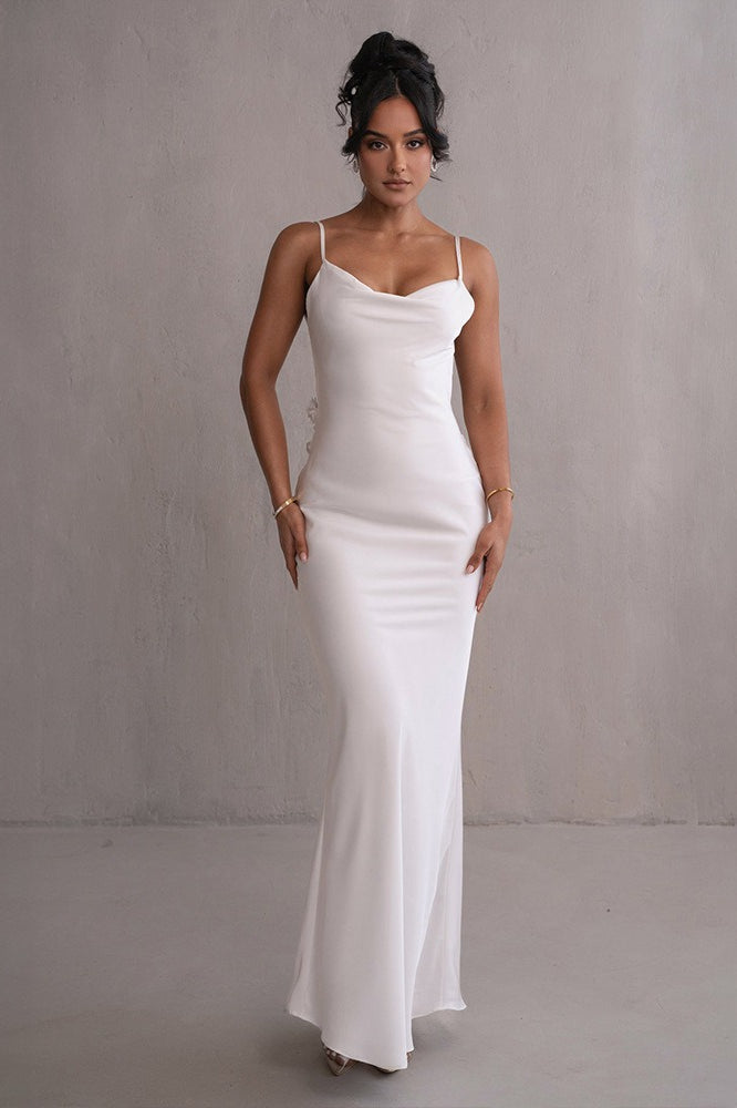 Satin Cami Backless Chic Slim Fit Prom Dress