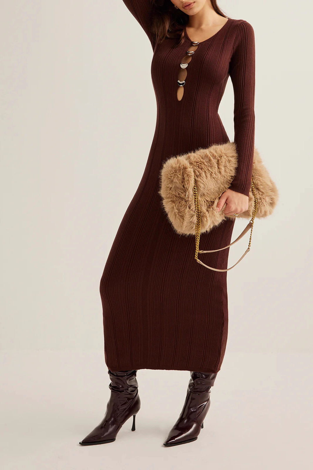 Chic Ribbed Knit Bodycon Dress
