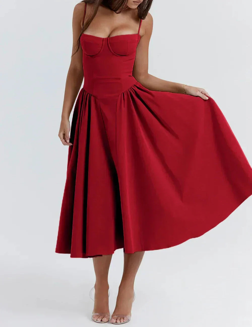 Sleeveless Carolyn Corset Midi Dress