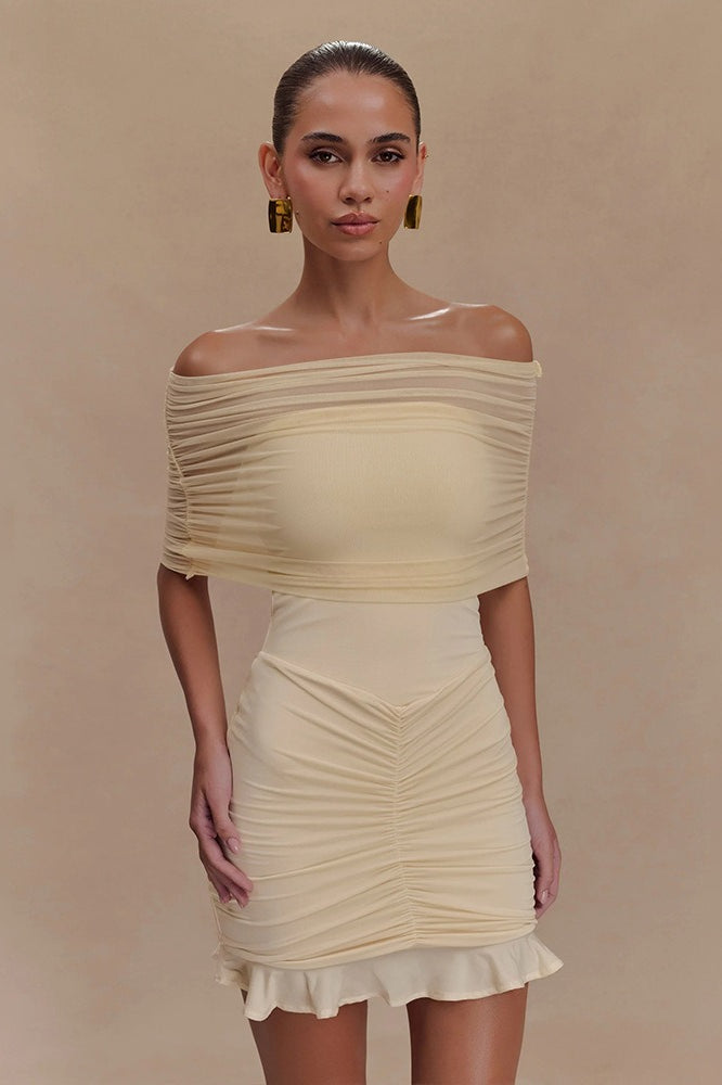 Ruched Strapless Bodycon Mini Dress