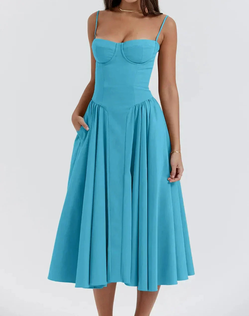 Sleeveless Carolyn Corset Midi Dress