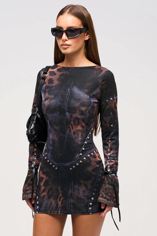 Long Y2K Sleeve Mini Dress