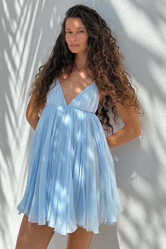 Breeze Capri Backless Pleated Mini Dress