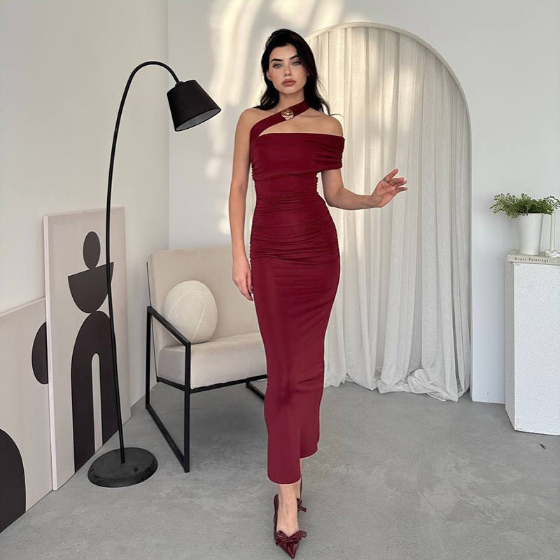 Midi Horres Dress Maroon