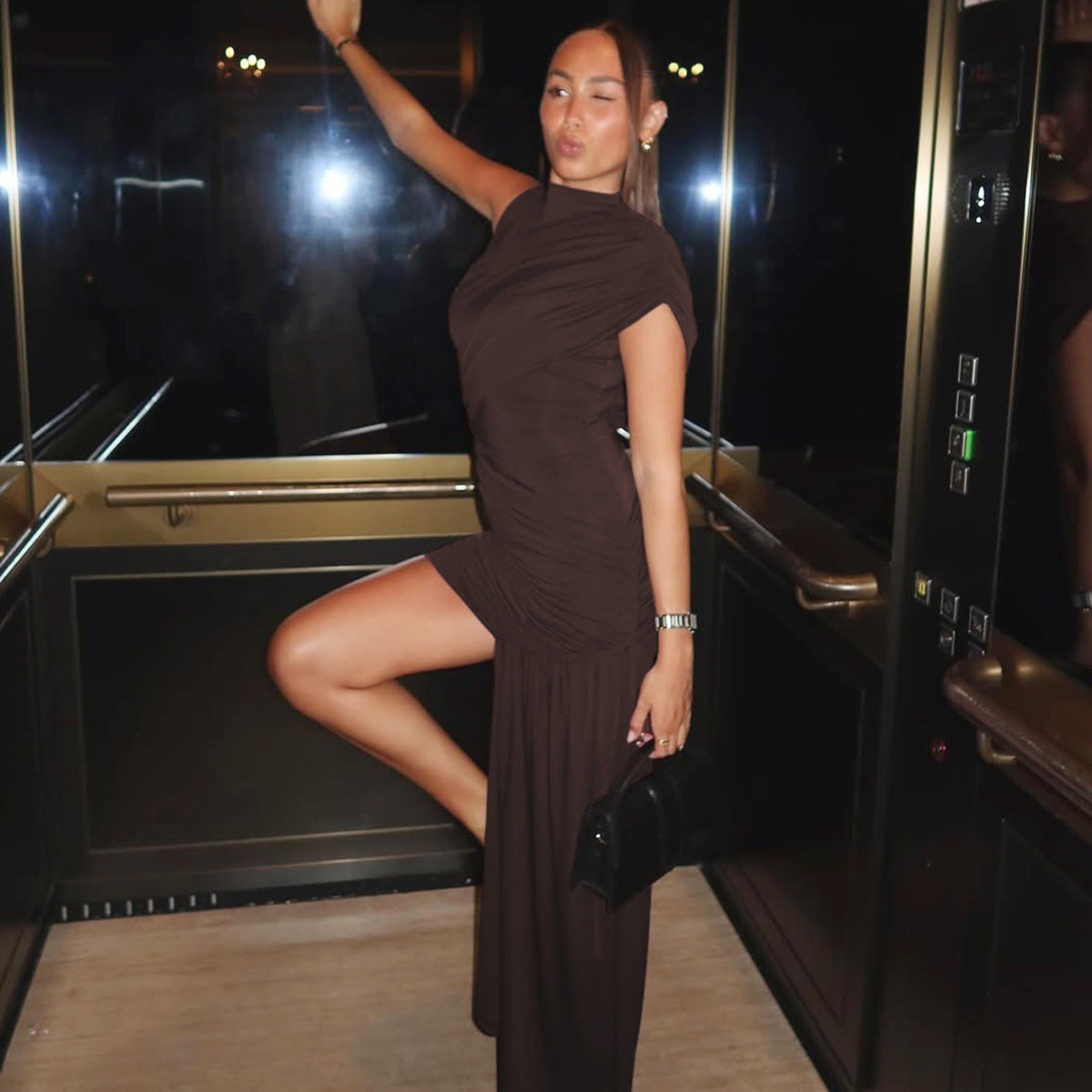 Mini Gema Dress Brown
