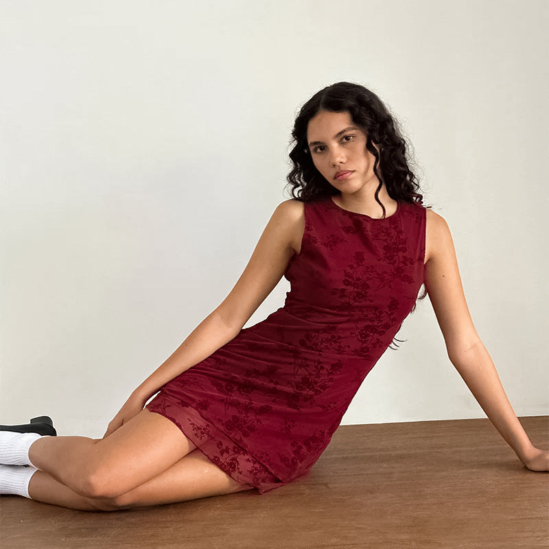Mini Beverly Dress Maroon